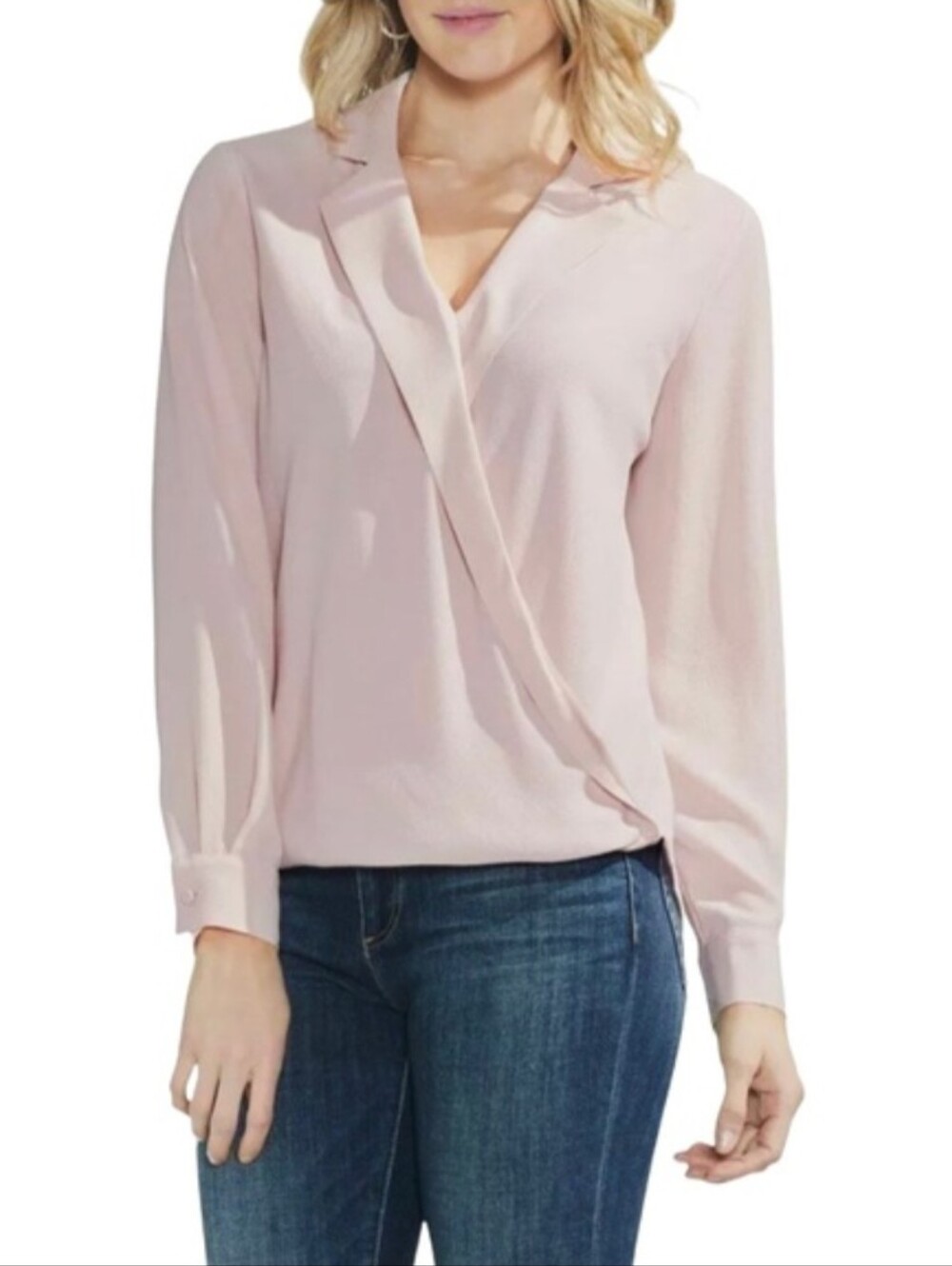 Vince Camuto Faux Wrap Pink Blouse